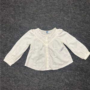 Old Navy Cream Girls' Button-Front Blouse